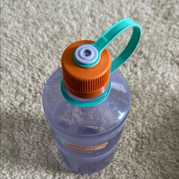 Nalgene purple small mouth Water Bottle with Orange Cap 1L / 32 ounces - Picture 3 of 3